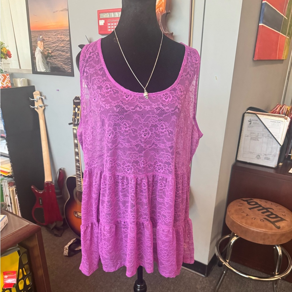 Purple lace babydoll top from Torrid - Picture 1 of 7